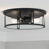 Quoizel Harbor 12.91-in Matte Black Transitional Incandescent Flush Mount Light