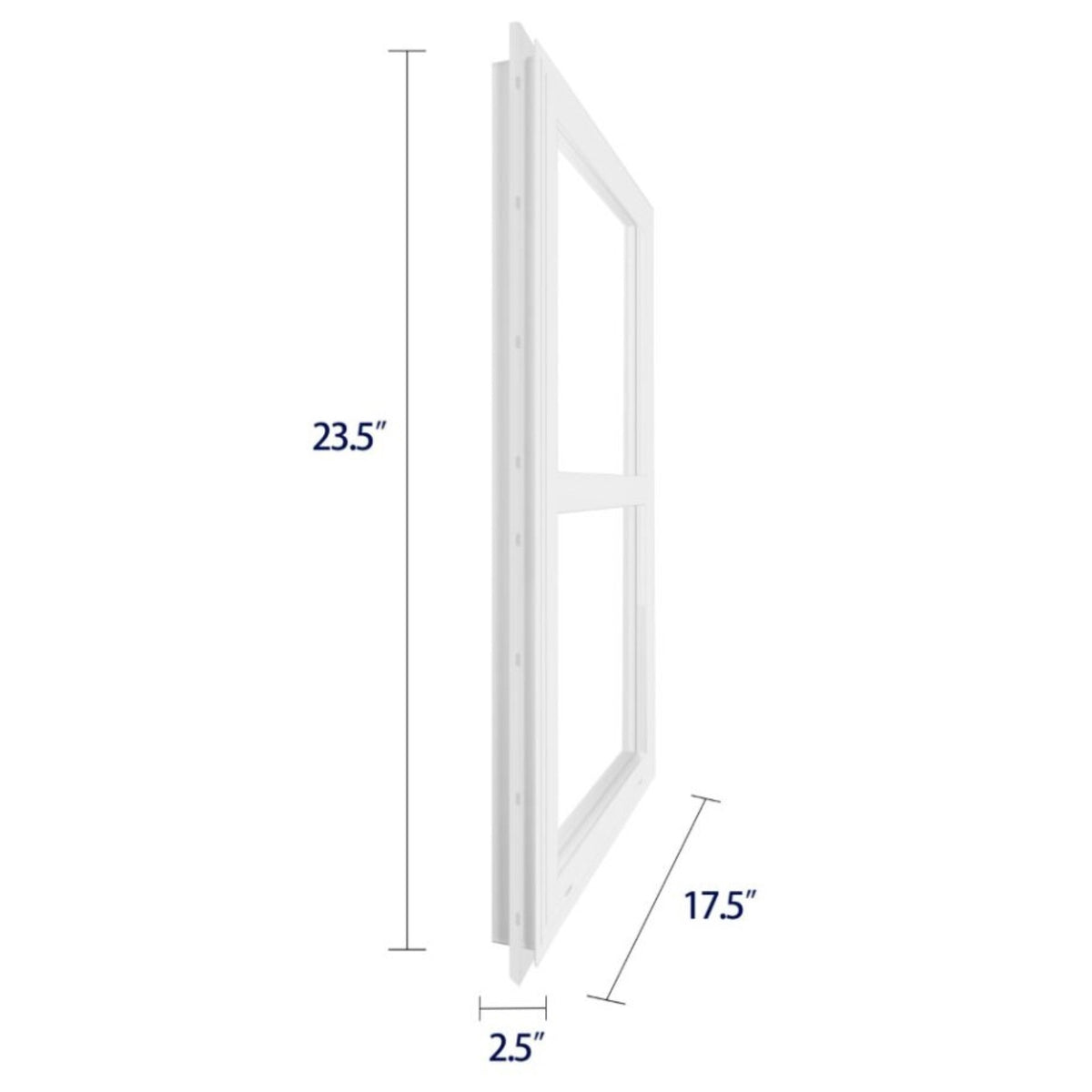 Project Source 20000S Series New Construction 17-1/2-in x 23-1/2-in x 2-1/4-in Jamb White Vinyl Single-glazed Single Hung Window Half Screen Included