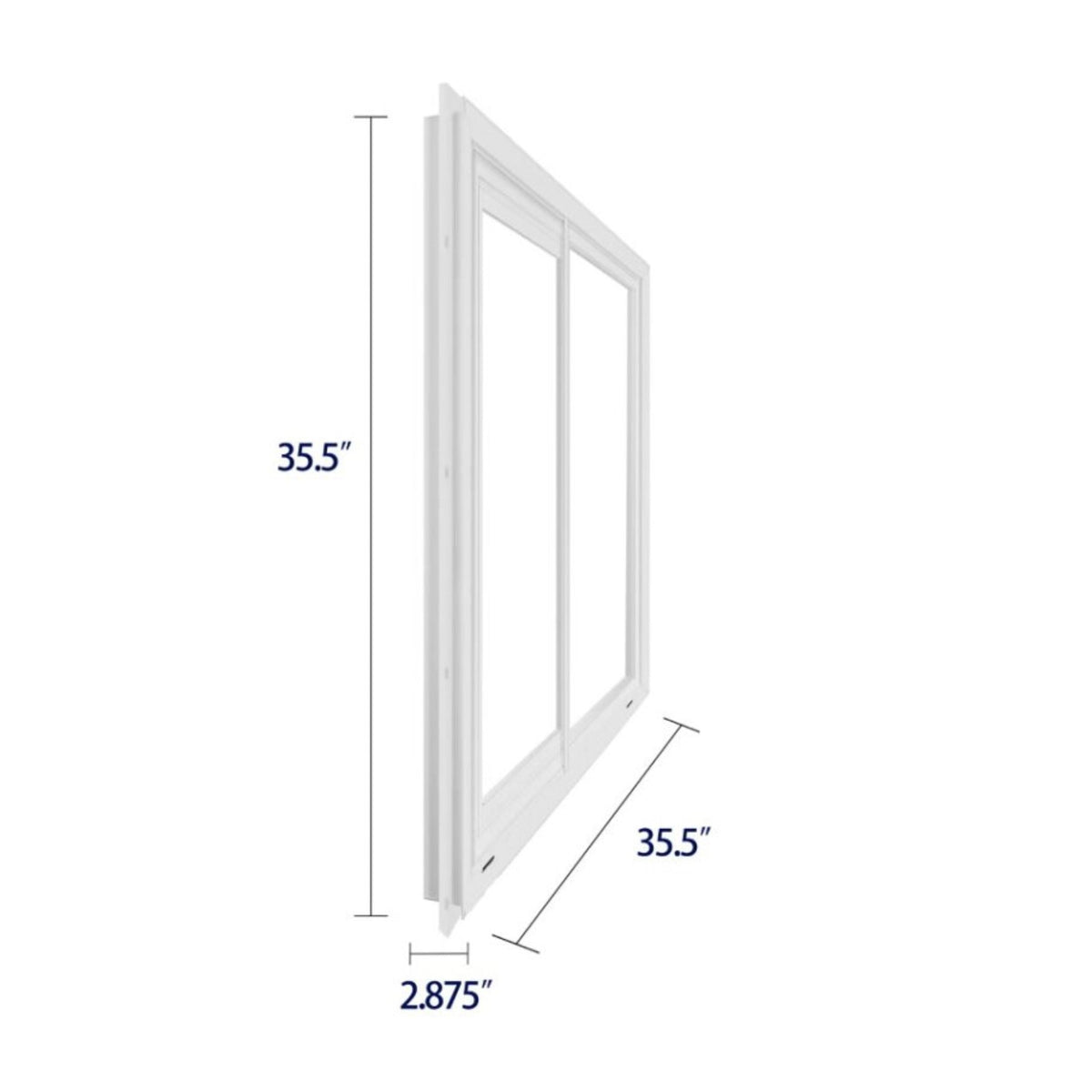 Project Source 10001 Series 35-1/2-in x 35-1/2-in x 3-in Jamb Left-operable Vinyl White Sliding Window Half Screen Included