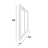 Project Source 10001 Series 35-1/2-in x 35-1/2-in x 3-in Jamb Left-operable Vinyl White Sliding Window Half Screen Included