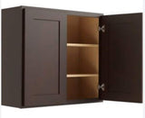RELIABILT Parkstone 30-in W x 12-in H x 12-in D Espresso Wall Fully Assembled Plywood Cabinet (Shaker Door Style)