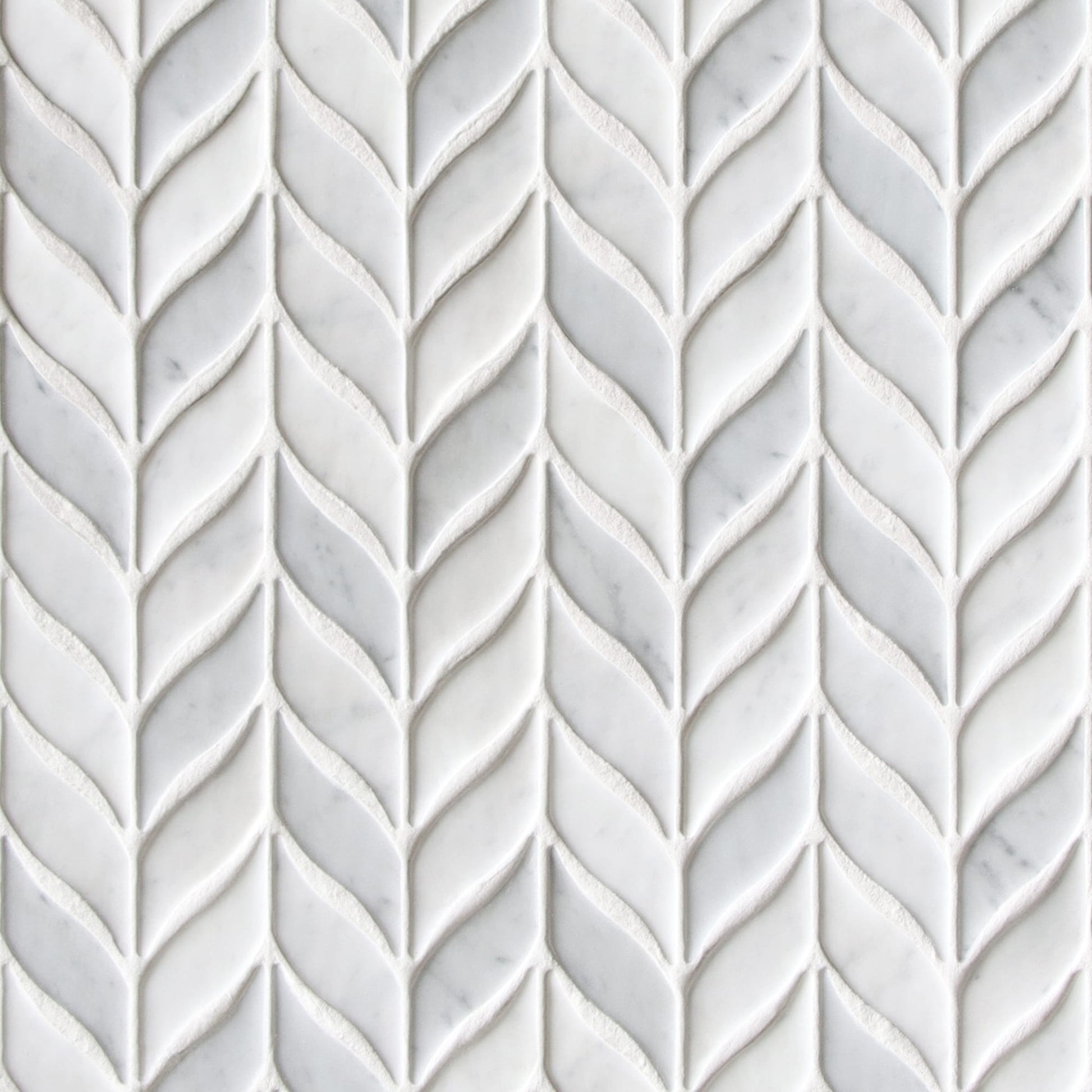 SUNWINGS Tile Carrara White 10-in x 11-in Matte Recycled glass Marble look Mosaic Floor and Wall Tile product image