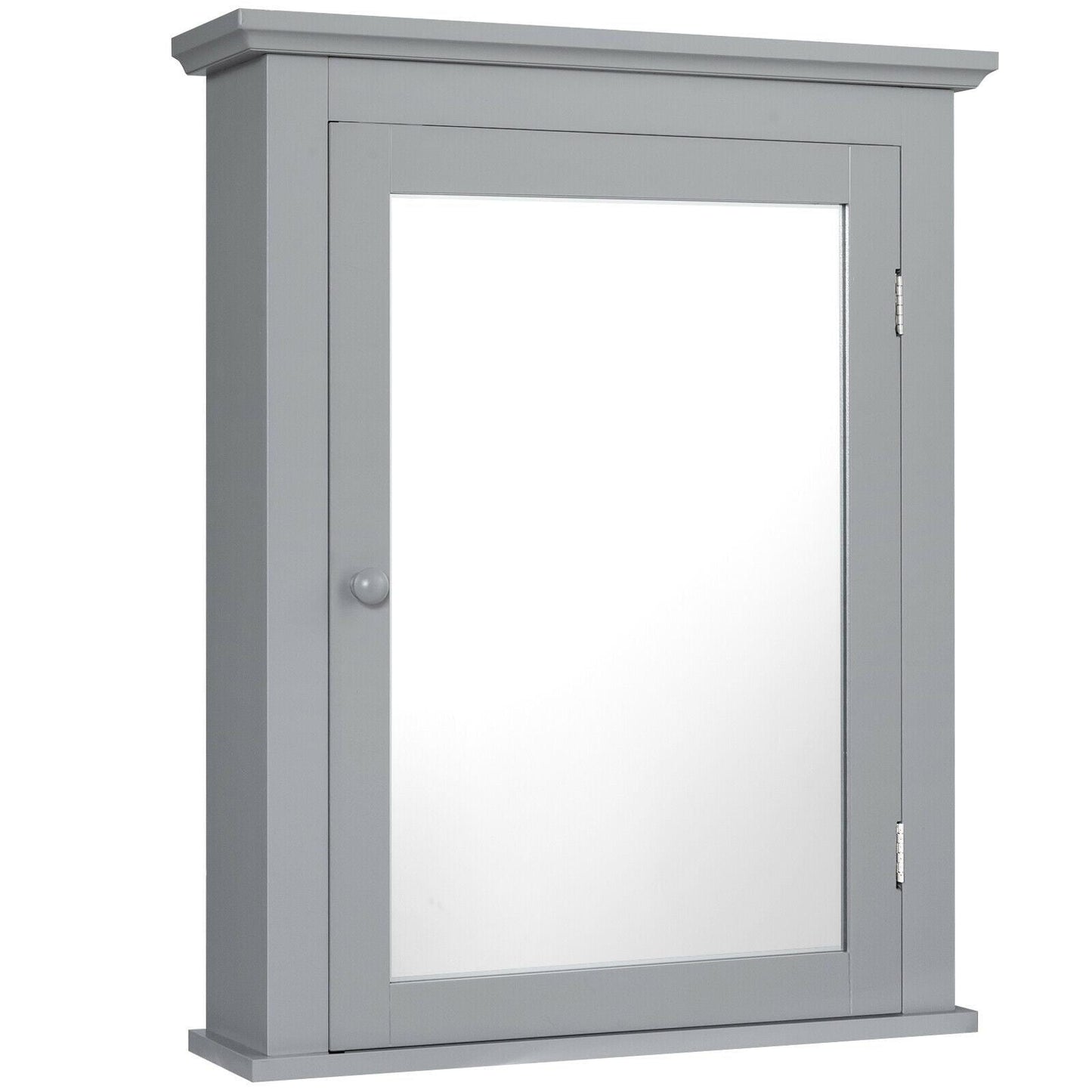 Forclover 22-in x 27-in Surface Mount Gray Mirrored Medicine Cabinet