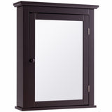 Forclover 22-in x 27-in Surface Mount Brown Mirrored Medicine Cabinet