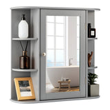 Forclover 26-in x 25-in Surface Mount Gray Mirrored Medicine Cabinet