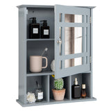 Forclover 19-in x 23.5-in Medicine Cabinet Bathroom Storage Wall Cabinet with Mirror in Gray