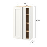 allen + roth Aveley 24-in W x 39.125-in H x 12-in D Linen Blind Corner Wall Fully Assembled Cabinet (Flat Panel Shaker Style)