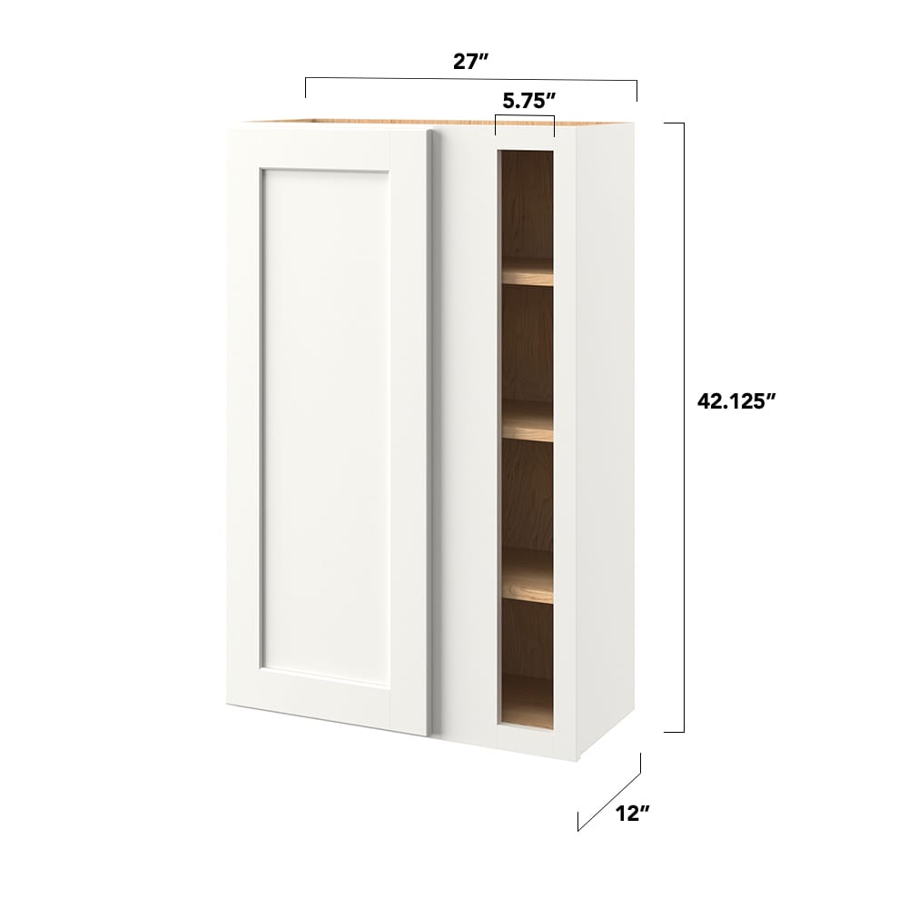 allen + roth Aveley 30-in W x 42.125-in H x 12-in D Linen Blind Corner Wall Fully Assembled Cabinet (Flat Panel Shaker Style)