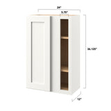 allen + roth Aveley 27-in W x 36.125-in H x 12-in D Linen Blind Corner Wall Fully Assembled Cabinet (Flat Panel Shaker Style)