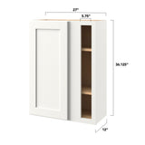 allen + roth Aveley 30-in W x 39.125-in H x 12-in D Linen Blind Corner Wall Fully Assembled Cabinet (Flat Panel Shaker Style)