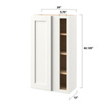 allen + roth Aveley 24-in W x 42.125-in H x 12-in D Linen Blind Corner Wall Fully Assembled Cabinet (Flat Panel Shaker Style)
