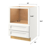 allen + roth Aveley 30-in W x 34.5-in H x 24-in D Linen 2-Drawers Microwave Base Fully Assembled Cabinet (Flat Panel Style)