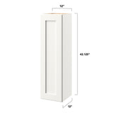 allen + roth Aveley 12-in W x 42.125-in H x 12-in D Linen Wall Fully Assembled Cabinet (Flat Panel Square Door Style)