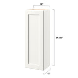 allen + roth Aveley 15-in W x 39.125-in H x 12-in D Linen Wall Fully Assembled Cabinet (Flat Panel Shaker Door Style)