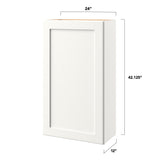 allen + roth Aveley 24-in W x 42.125-in H x 12-in D Linen Wall Fully Assembled Cabinet (Flat Panel Shaker Door Style)