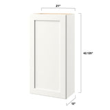 allen + roth Aveley 21-in W x 42.125-in H x 12-in D Linen Wall Fully Assembled Cabinet (Flat Panel Shaker Door Style)
