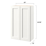 allen + roth Aveley 27-in W x 42.125-in H x 12-in D Linen Wall Fully Assembled Cabinet (Flat Panel Square Door Style)