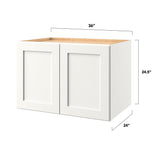 allen + roth Aveley 36-in W x 24.5-in H x 24-in D Linen Wall Fully Assembled Cabinet (Flat Panel Shaker Door Style)