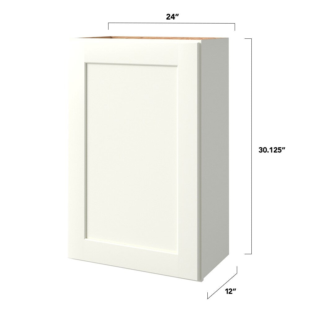 allen + roth Aveley 24-in W x 30.125-in H x 12-in D Linen Wall Fully Assembled Cabinet (Flat Panel Square Door Style)