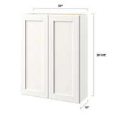 allen + roth Aveley 33-in W x 39.125-in H x 12-in D Linen Wall Fully Assembled Cabinet (Flat Panel Shaker Door Style)