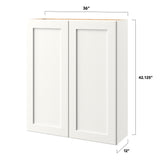 allen + roth Aveley 36-in W x 42-in H x 12-in D Linen Wall Fully Assembled Cabinet (Flat Panel Shaker Door Style)