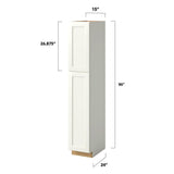 allen + roth Aveley 15-in W x 90-in H x 24-in D Linen Pantry Fully Assembled Cabinet (Flat Panel Shaker Door Style)