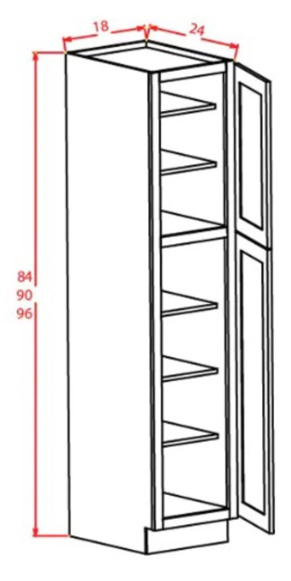 RELIABILT Parkstone 18-in W x 84-in H x 24-in D White Pantry Fully Assembled Plywood Cabinet (Shaker Door Style)