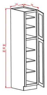 RELIABILT Parkstone 24-in W x 90-in H x 24-in D Grey Pantry Fully Assembled Plywood Cabinet (Shaker Door Style)