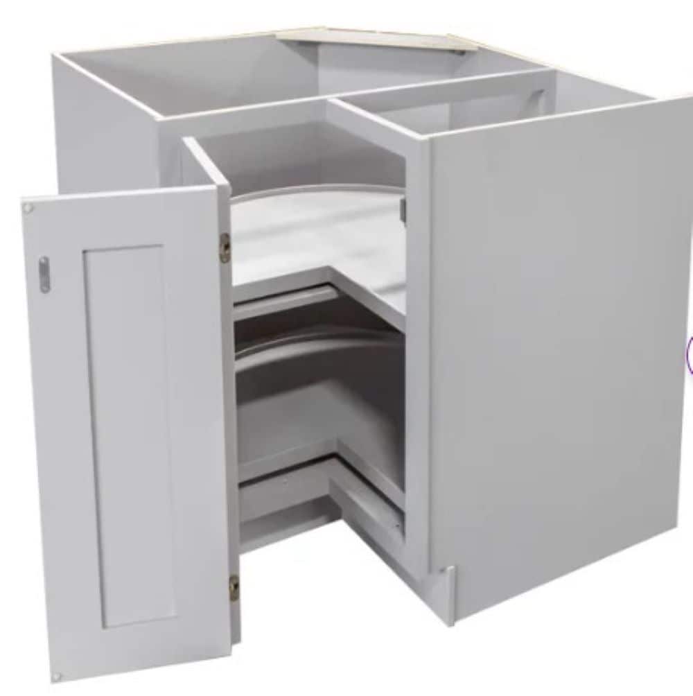 RELIABILT Parkstone 29-in W x 34.5-in H x 21-in D Grey Lazy Susan Corner Base Fully Assembled Plywood Cabinet (Shaker Style)