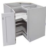 RELIABILT Parkstone 32-in W x 34.5-in H x 24-in D Grey Lazy Susan Corner Base Fully Assembled Plywood Cabinet (Shaker Style)
