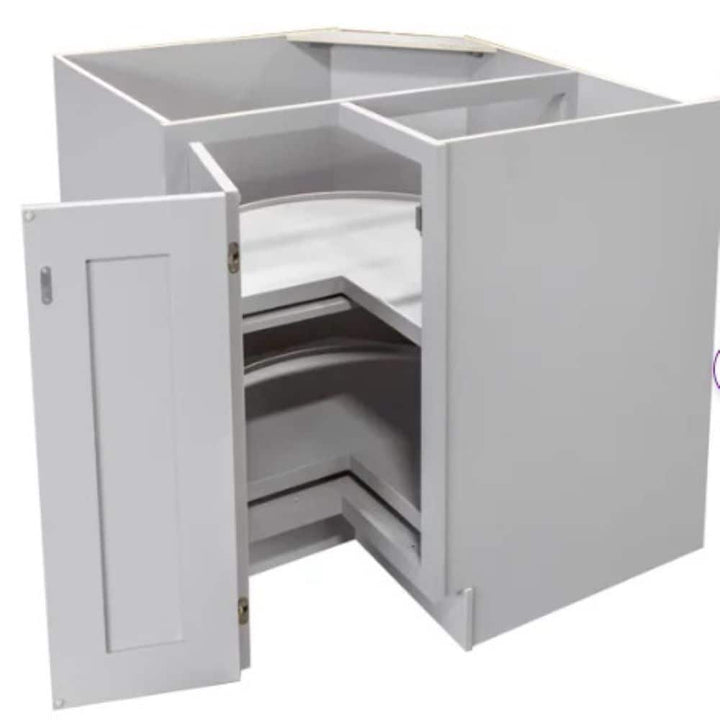 RELIABILT Parkstone 32-in W x 34.5-in H x 24-in D Grey Lazy Susan Corner Base Fully Assembled Plywood Cabinet (Shaker Style)