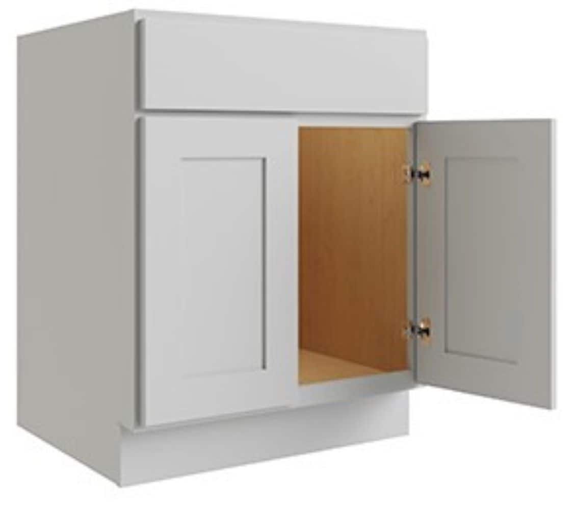 RELIABILT Parkstone 32-in W x 34.5-in H x 24-in D Grey Diagonal Sink Base Fully Assembled Plywood Cabinet (Flat Panel Shaker Style)