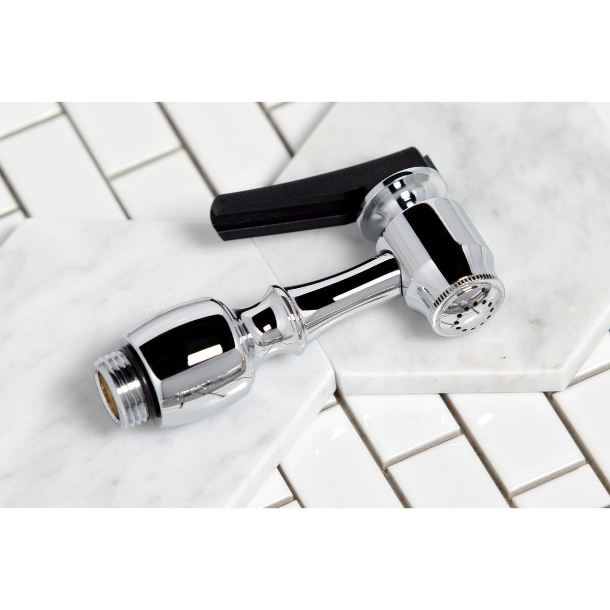 Elements of Design Heritage Chrome 2-Handle Deck-Mount Bridge Kitchen Faucet with Side Sprayer