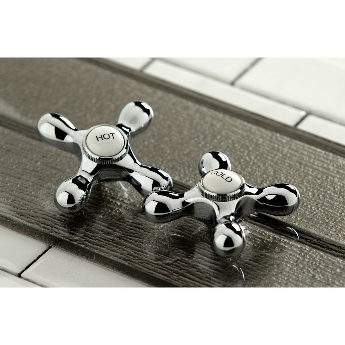 Elements of Design New Orleans Chrome 2‑Handle Deck‑Mount Bridge Kitchen Faucet with Side Spray (Deck Plate Included)