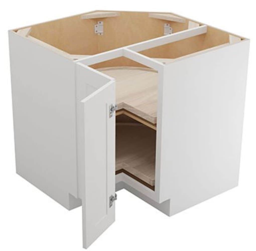 RELIABILT Parkstone 29-in W x 34.5-in H x 21-in D White Lazy Susan Corner Base Fully Assembled Plywood Cabinet (Shaker Style)