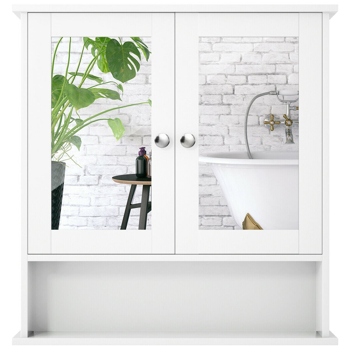 Forclover CH Medicine Cabinets 22-in x 23-in x 5-in White Bathroom Wall Cabinet