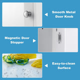 Forclover 23.5-in x 28-in Surface Mount White Mirrored Soft Close Medicine Cabinet
