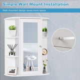Forclover 23.5-in x 28-in Surface Mount White Mirrored Soft Close Medicine Cabinet