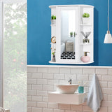 Forclover 23.5-in x 28-in Surface Mount White Mirrored Soft Close Medicine Cabinet