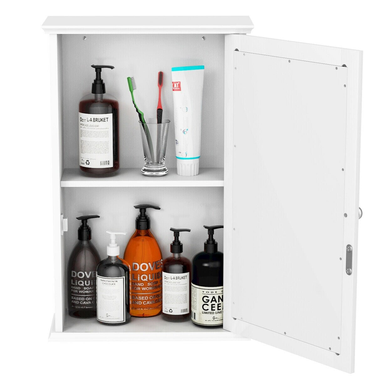 Forclover Bathroom Wall Cabinet with Single Mirror Door
