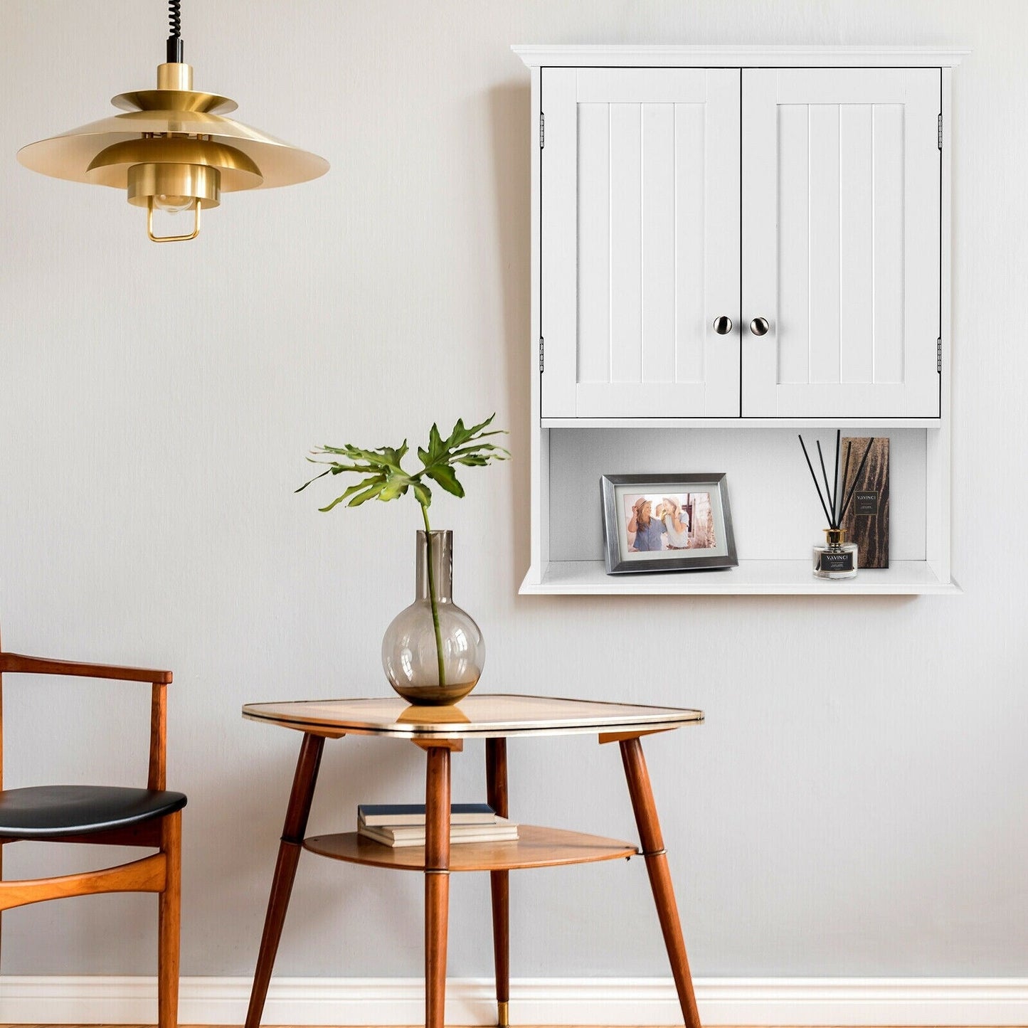 Forclover 23.5-in x 28-in x 7-in White Bathroom Wall Cabinet