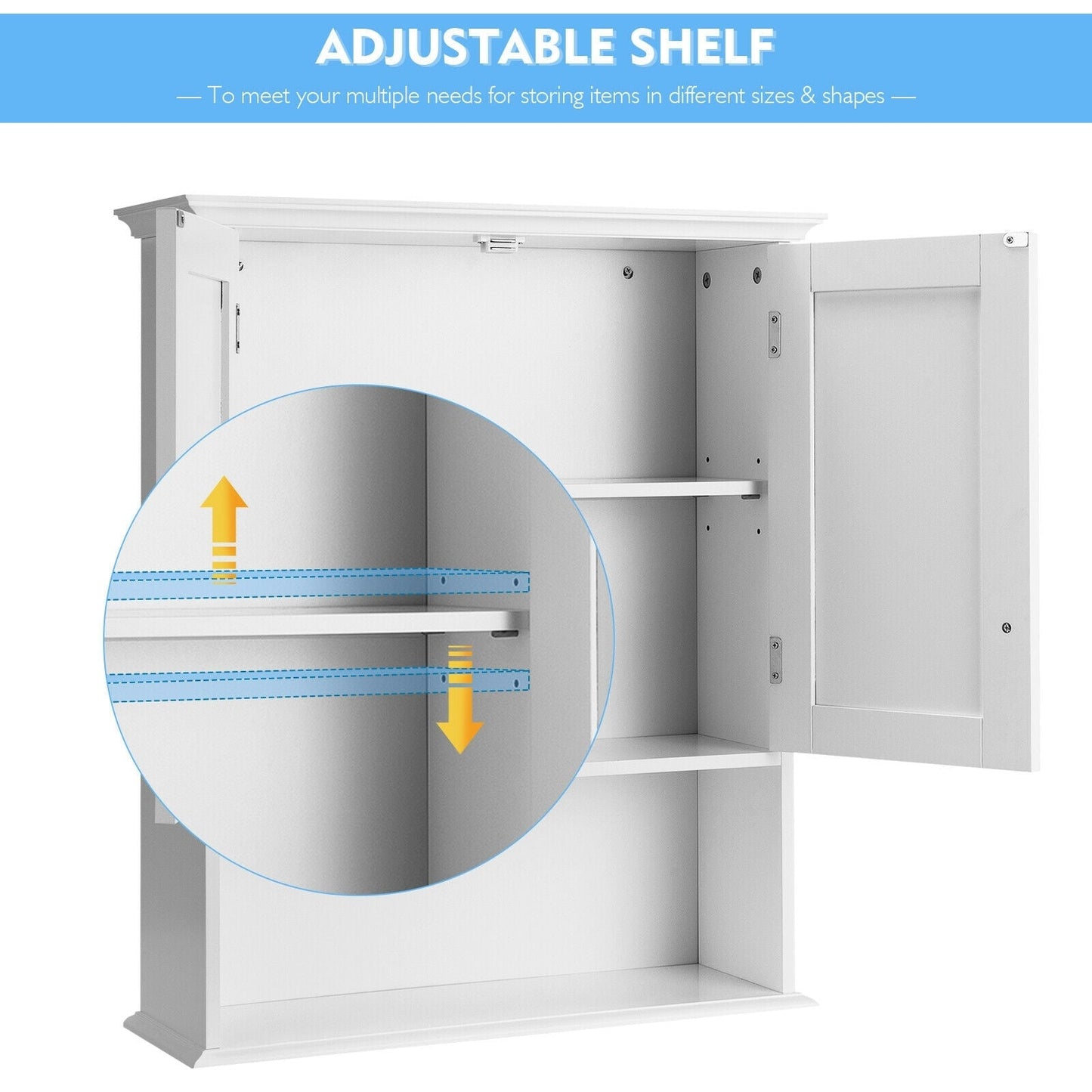 Forclover 23.5-in x 28-in x 7-in White Bathroom Wall Cabinet