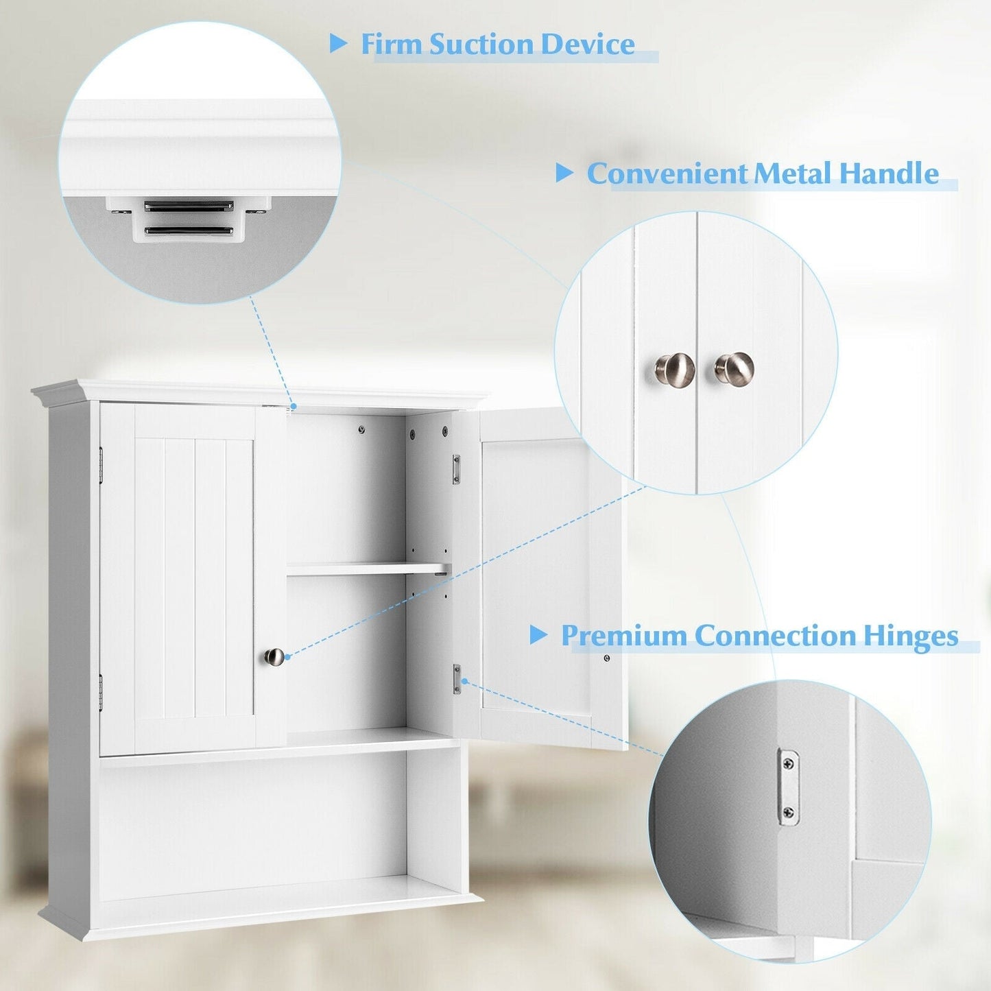 Forclover 23.5-in x 28-in x 7-in White Bathroom Wall Cabinet