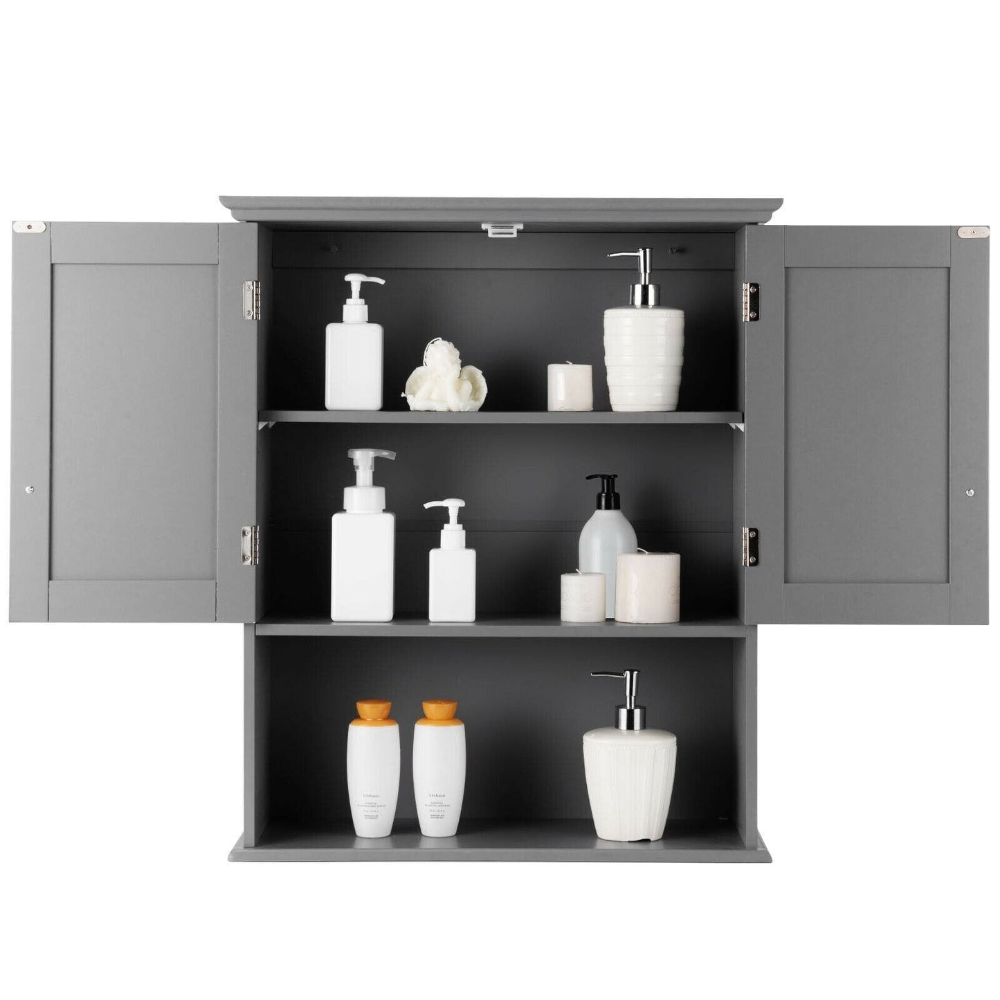 Forclover Bathroom Storage Cabinet 23.5-in x 28-in x 8-in Gray Bathroom Wall Cabinet