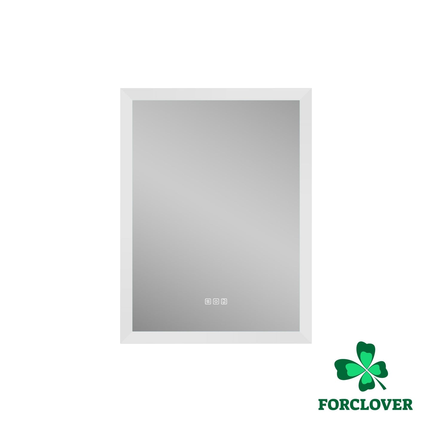 Forclover 24-in x 32-in Lighted LED Fog Free Surface/Recessed Mount Silver Mirrored Soft Close Medicine Cabinet with Outlet