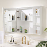 Forclover 42-in x 30-in Surface Mount White Mirrored Soft Close Medicine Cabinet