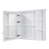Forclover 42-in x 30-in Surface Mount White Mirrored Soft Close Medicine Cabinet