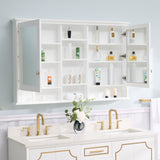Forclover 55-in x 35-in Surface Mount White Mirrored Soft Close Medicine Cabinet