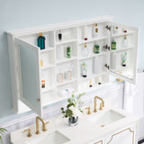 Forclover 55-in x 35-in Surface Mount White Mirrored Soft Close Medicine Cabinet