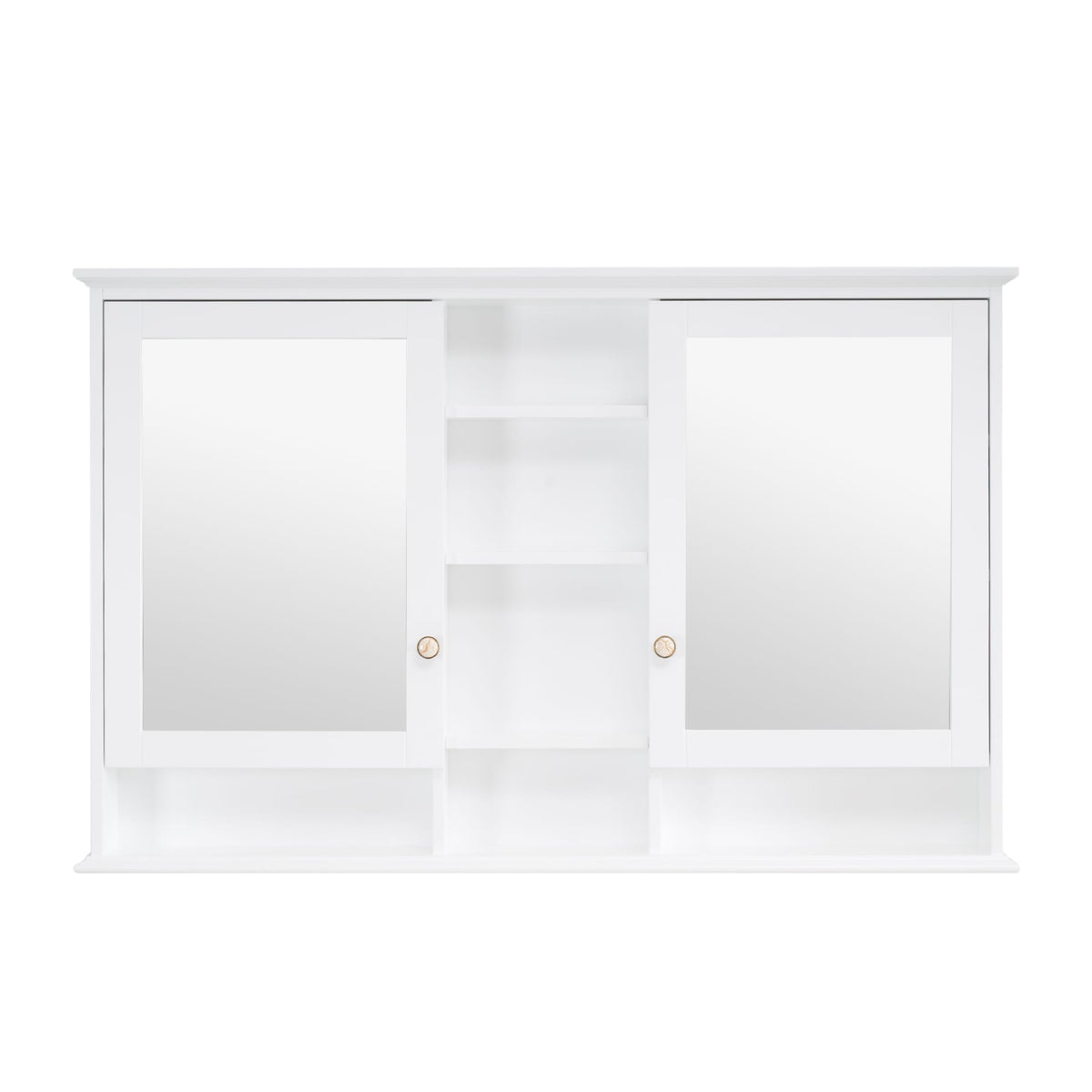 Forclover 55-in x 35-in Surface Mount White Mirrored Soft Close Medicine Cabinet